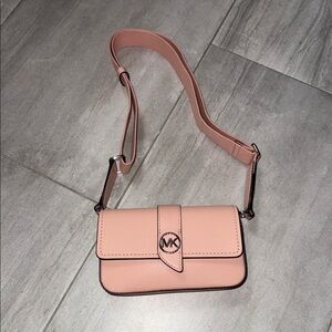 Michael Kors Blush Pink Leather shoulder/crossbody bag with MK Logo